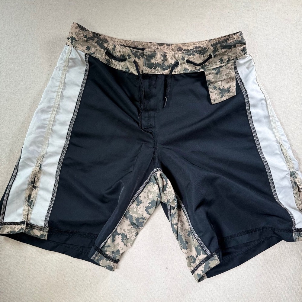 Soffe XT46 Mens Medium Training Shorts Black Digital Camo MMA Gym Combat - Picture 7 of 16
